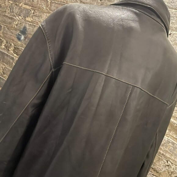 Andrew Marc Dark Brown Leather Jacket Men’s Size L (Good Condition) - Picture 13 of 15